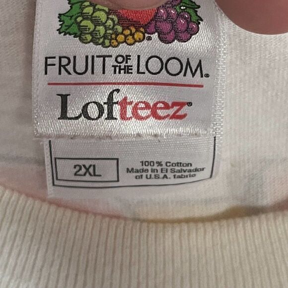 Fruit Of The Loom Mens White Crew Neck Short Sleeve Graphic T Shirt Size 2XL - Picture 2 of 4